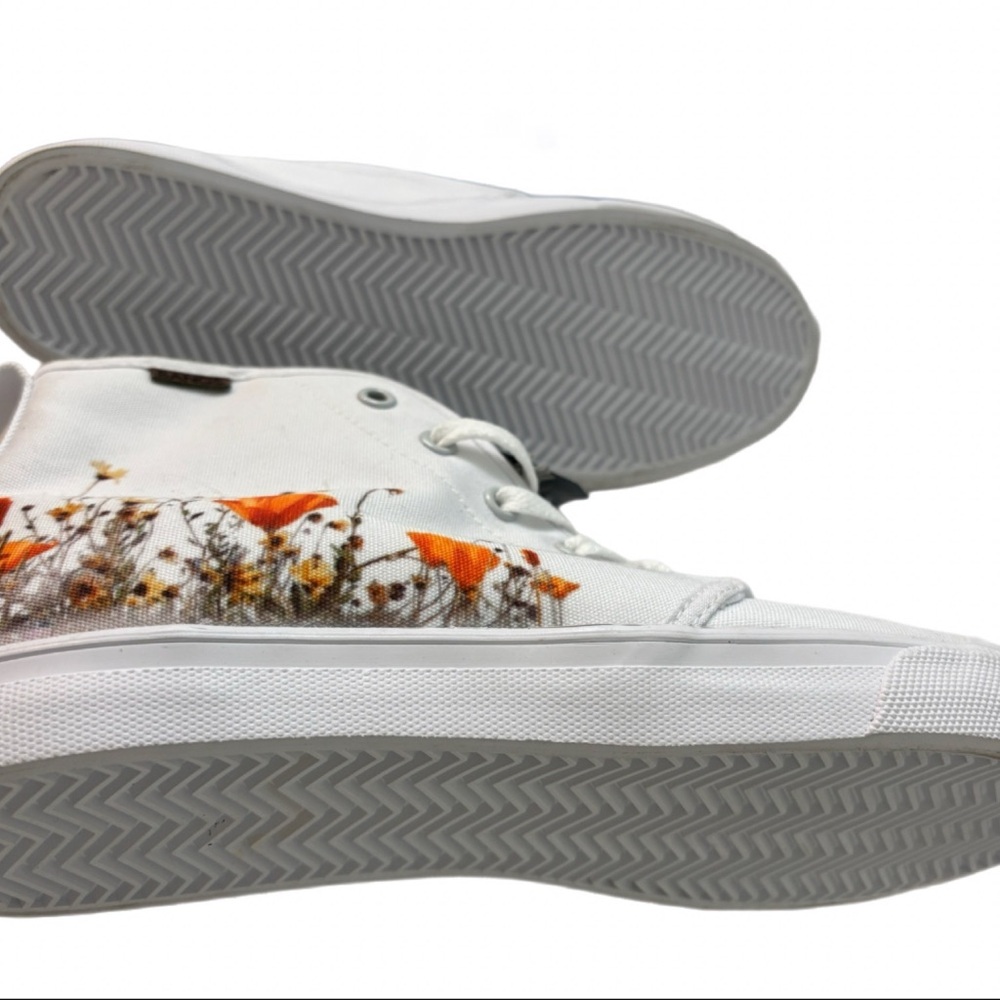 Rare BANGS White Floral High-Top Canvas Sneakers | Women’s 9 - Picture 8 of 9